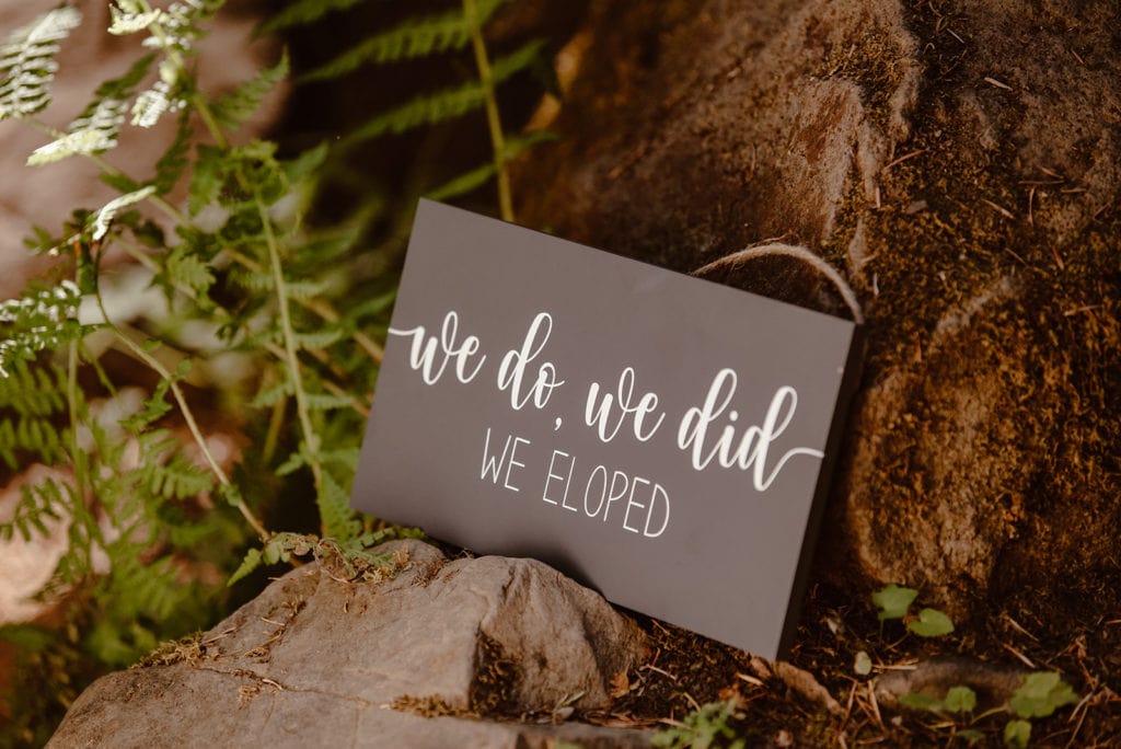 a sign that says we do wed did we eloped