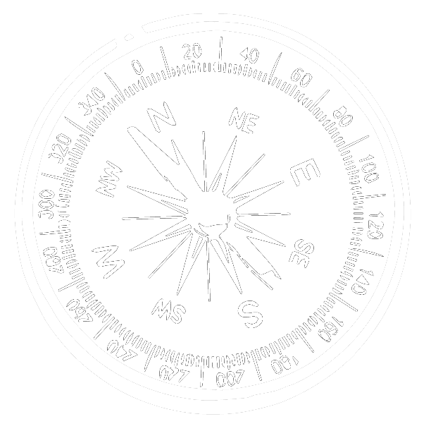 a black and white compass showing the direction